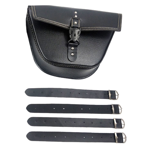 Universal Triangle PU Leather Motorcycle Saddle Bag Left Right Luggage Pouch