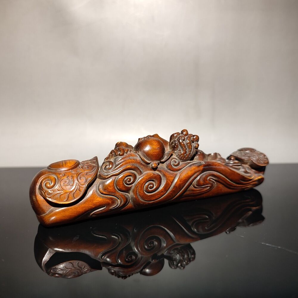 wood carving Home Arts Craft wooden decor decorative Carved ruyi gift pear fine