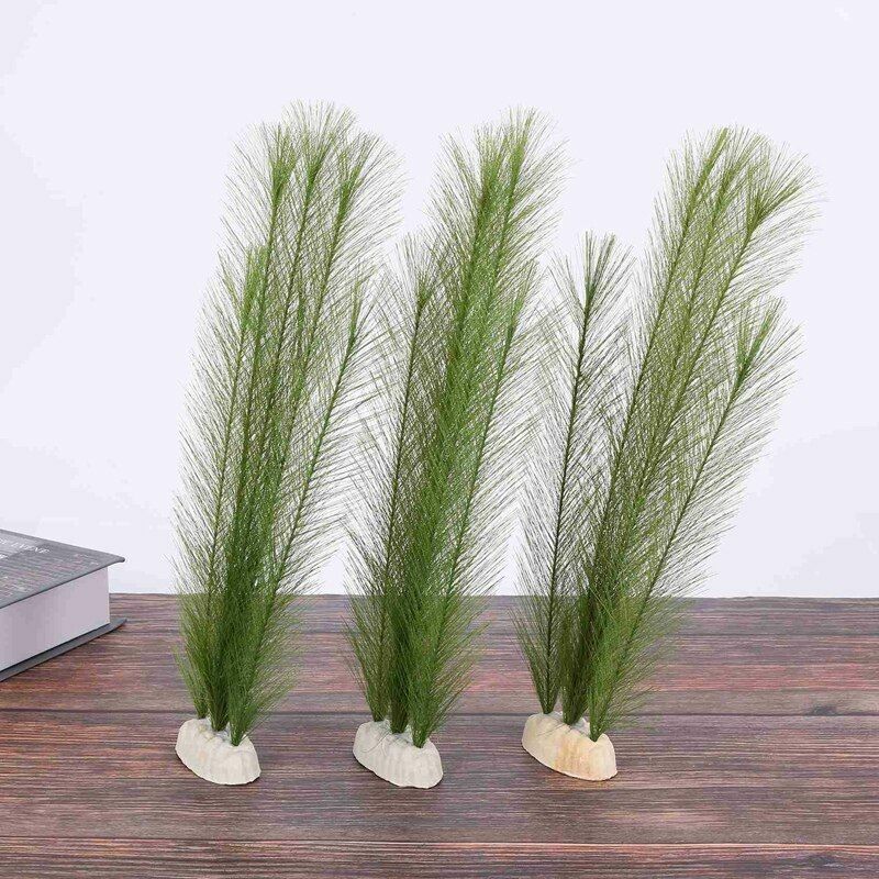 Aquarium Decoration Fish Tank Artificial Grass Water Plants 30cm Silk Fabric 3Pc