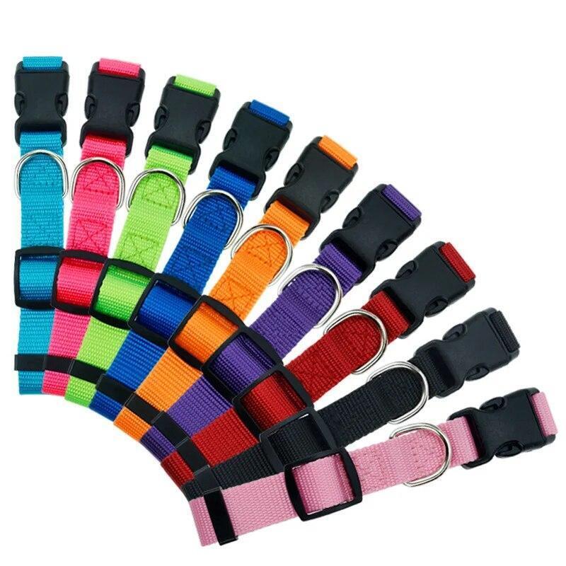 Nylon Pet Dog Collar Custom Embroidery Adjustable Quick Release Durable