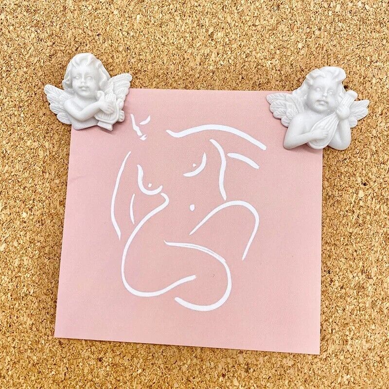 Message Board Push Pin 6Pcs Baroque Style Little Angel Map Thumbtacks Decoration