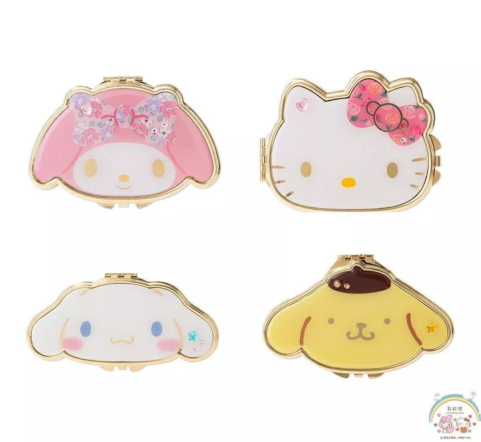 hellokitty Melody mirror makeup mirror stainless steel clamshell makeup mirror