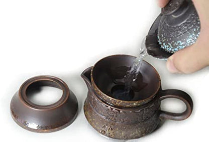 Chinese GongfuTea Gift Set Gaiwan Tea Set Teacup Filter with 6 Cups Tea Ceremony