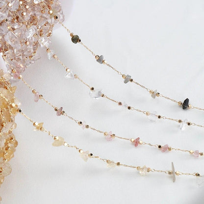Irregular Glass Stone Beads Chains Necklace Bracelet For DIY Jewelry Making 1m