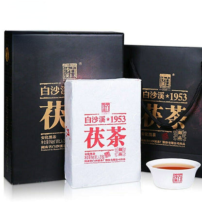 318g Anhua Baishaxi Yupin Fucha Tea Top-grade Classic 1953 Dark Tea Brick Tea