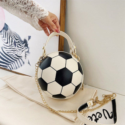 Ball Purse Shoulder Bag Crossbody Handbag Leather Pink Football Bag 16*16*8 CM