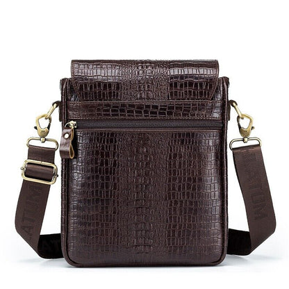 Real Leather Men's Bags, Desinger Crocodile Embossed Shoulder/Messenger bags
