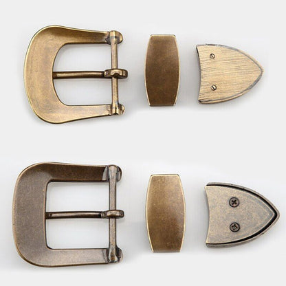 Men Belts Buckle Pin 35 40mm Inner Width Solid Brass Copper Carved Leather Craft
