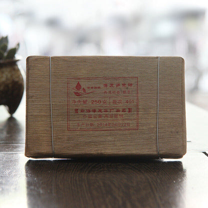 2014 Yunnan Pu'er Tea Menghai Boyou Tea Bamboo Shell Brick Cooked Tea 250g Ripe