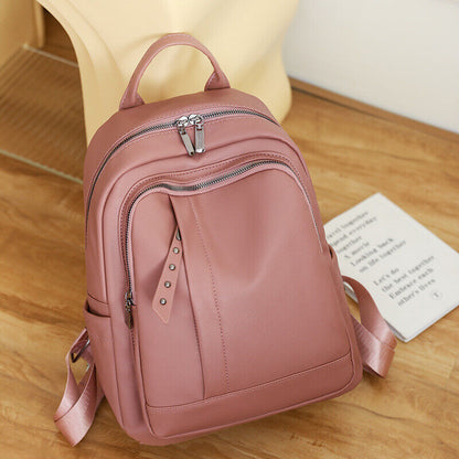Women Ladies Backpack Purse PU Leather Zipper Bags Casual Backpacks Shoulder Bag