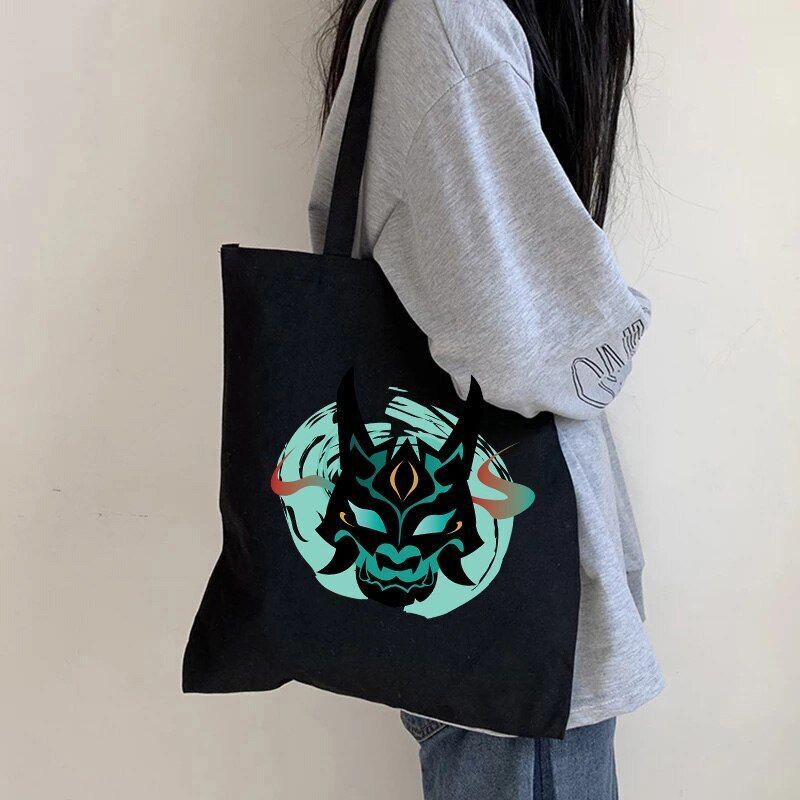 Shopping Bag Graphic Tote Purse Canvas Shoulder Bag Eco Large-capacity Polyester