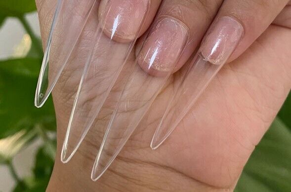 Fake Nail Tips Plastic 3XL Extra Long Stiletto Acrylic Full Manicure Tool 240Pcs