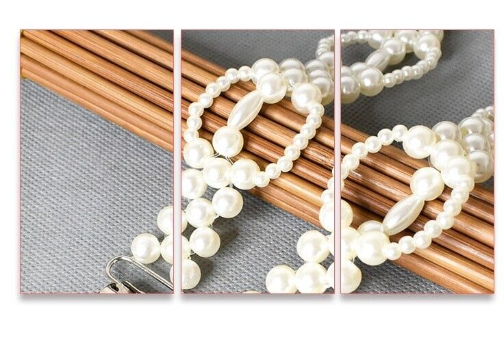 Women Waist Corset 69x2cm Fashion Pearl Chain Decoration Suspender Trouser Strap