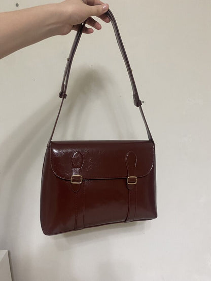 Women's Vintage PU Leather Shoulder Bag Retro Tote Messenger Handbag Office Gift