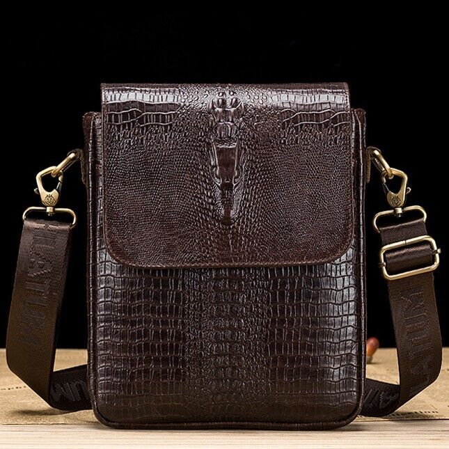 Real Leather Men's Bags, Desinger Crocodile Embossed Shoulder/Messenger bags