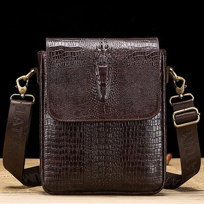 Real Leather Men's Bags, Desinger Crocodile Embossed Shoulder/Messenger bags