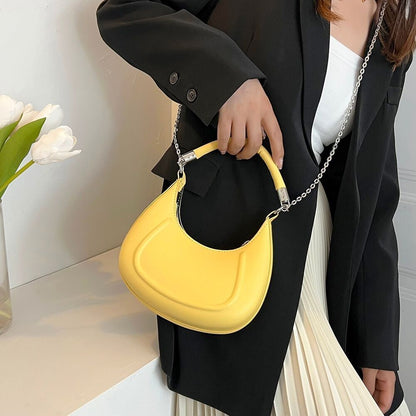 Chain Shoulder Bag Synthetic Leather Crossbody Satchel Handbag 23*19*11CM Zipper
