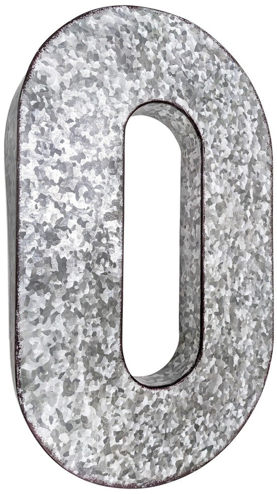 Huge 20" Metal Letter Hanging Wall Décor, Galvanized Metal with Rusted Edges
