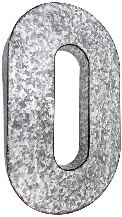 Huge 20" Metal Letter Hanging Wall Décor, Galvanized Metal with Rusted Edges