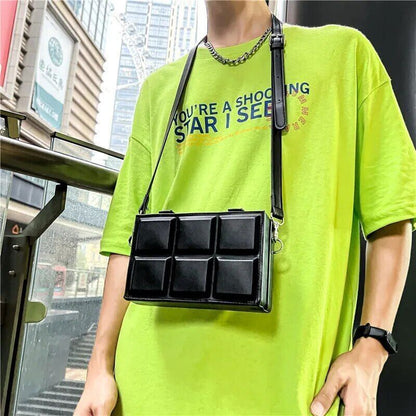 Men's Small Shoulder Bag Suitcase Shape Crossbody Bags Handbag