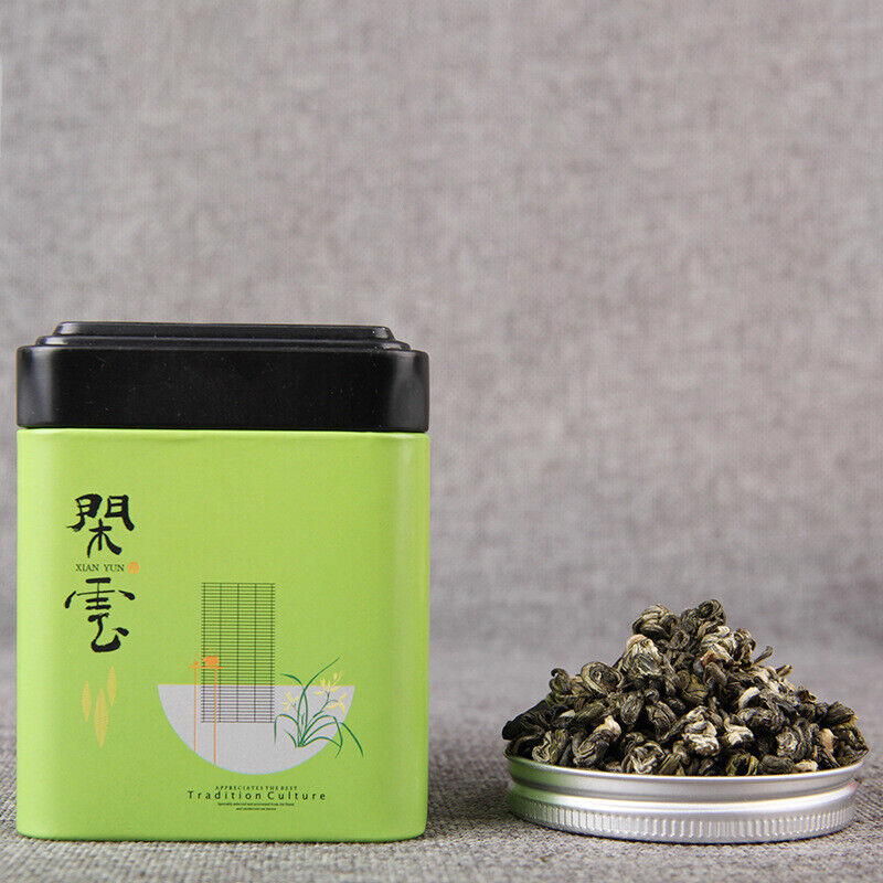 80g Chinese Slimming Tea Yunnan Biluochun Green Tea Loose Leaf Iron Box-