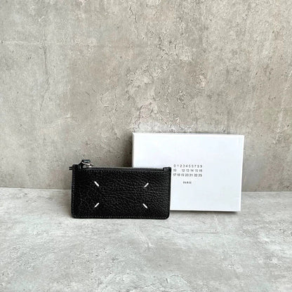 Head Layer Cowhide Card Bag Wallet Men's Women's Black Money Clip Money Bag
