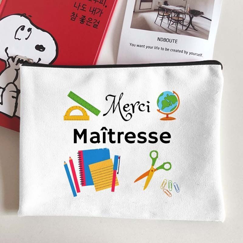 Canvas Makeup Bag White Cosmetic Beauty Organizer Toiletry Storage Pouch Purse