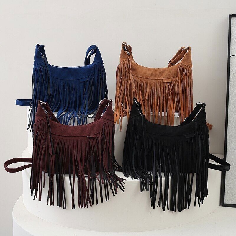 Tassel Bucket Bag Small Crossbody Bags for Women Party Bags Handbags