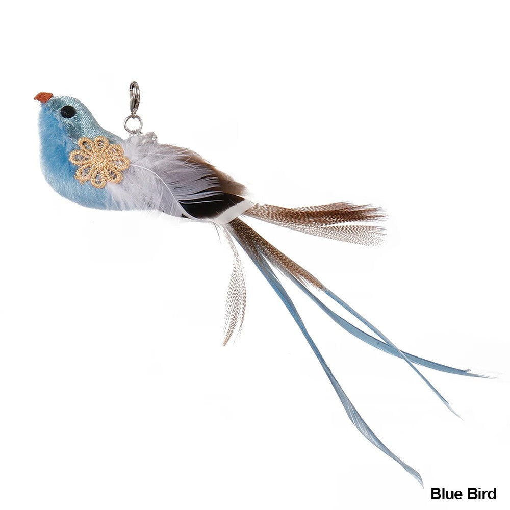 Cat Teaser Stick Replaceable Simulated Bird Cat Teaser Wand Multifunctional