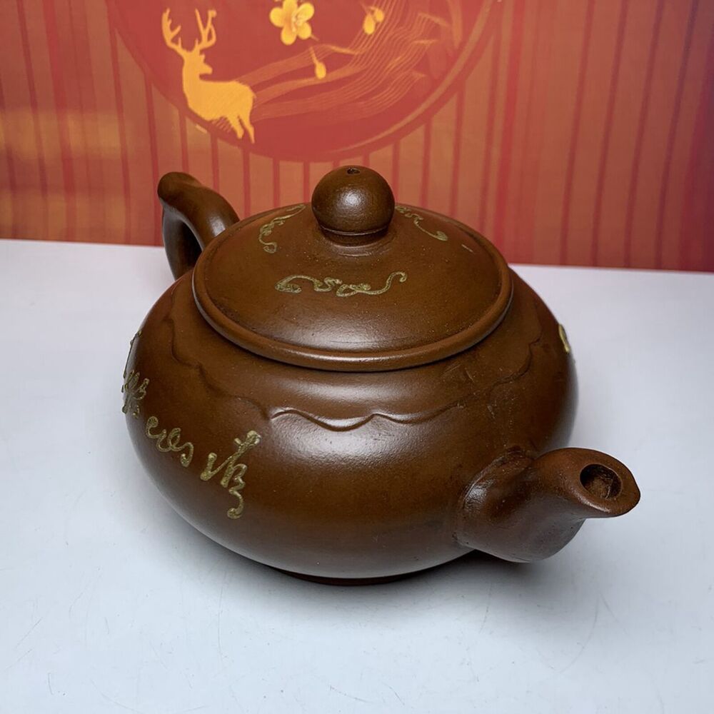 Chinese Yixing Purple Clay Teapot Zisha Ceremony Painted Nice Teaware Collection