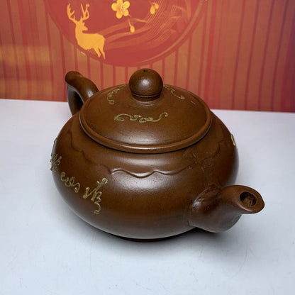 Chinese Yixing Purple Clay Teapot Zisha Ceremony Painted Nice Teaware Collection