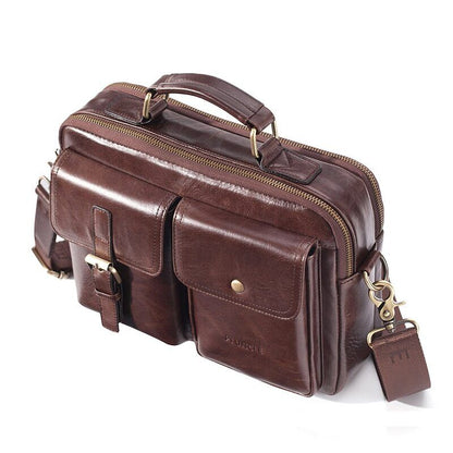 Cowhide Leather Bag Men Leather Handbag Shoulder Bag Men Office