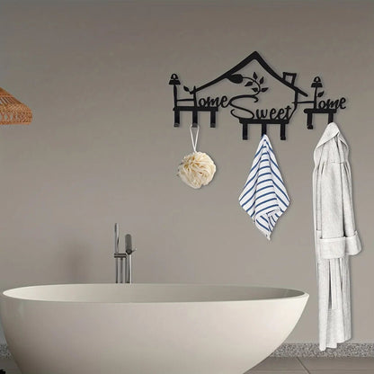1pc Multi-Purpose SWEET HOME Hooks - Organizing Keys, Clothes, Towels Use