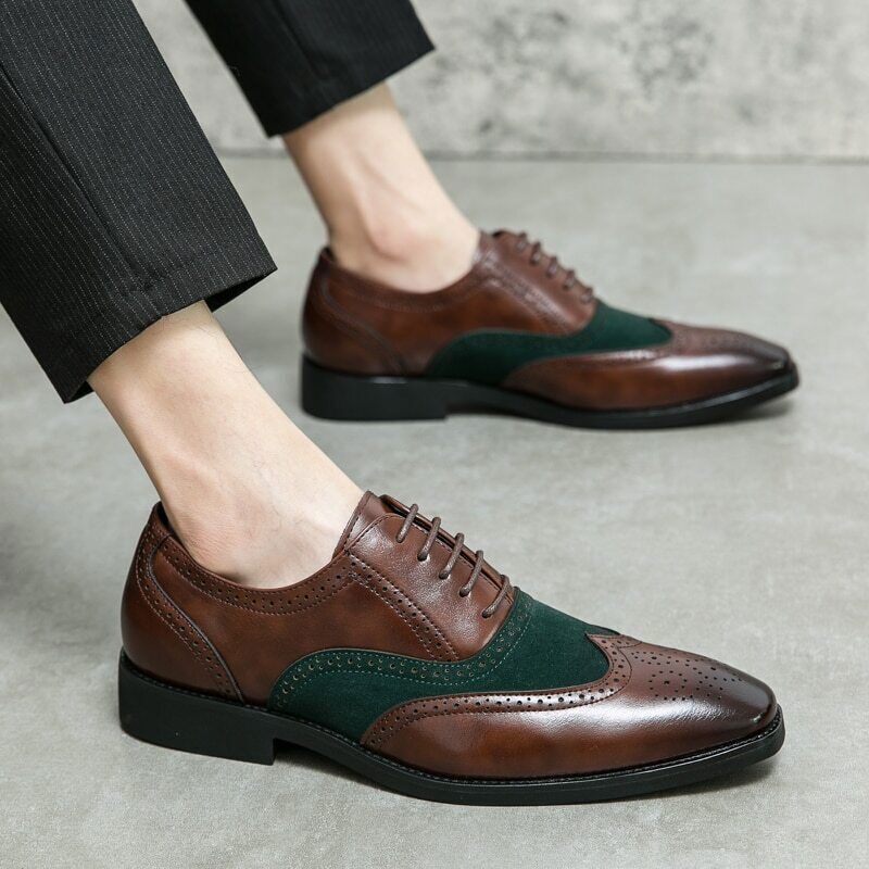 Classic Oxford Shoes Lace Up Men's Shoes Moccasin Casual Leather Shoes
