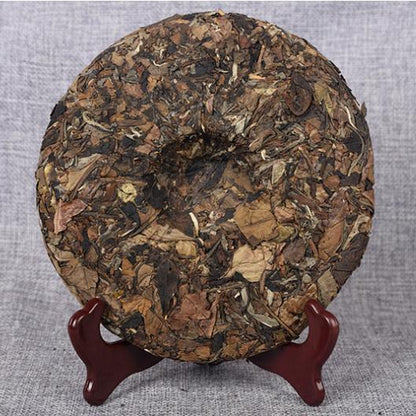 357g Old White Tea Cake High Mountain Organic White Tea Big Leaf Aged White Tea