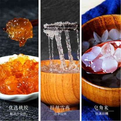 500g/1.1LB 天然雪莲子桃花泪 拉丝雪燕胶养颜三胶羹 taojiao xueyan zaojiaomi health herbal tea