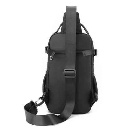 Men Nylon Waterproof Chest Bag Shoulder Crossbody Bag Pocket Handbag Travel