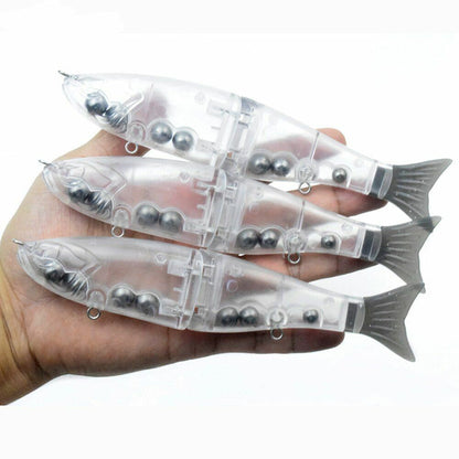Unpainted Swimbait 18cm 60g Rattle Fishing Lures Hard Sink Wobbler Glide Bait 3D