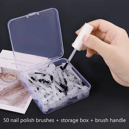 Nail Polish Brush 50 Pcs Plastic Disposable Bottle Accessories Replacement Parts