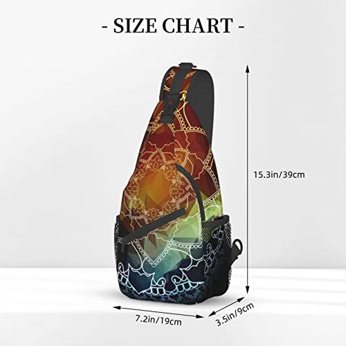 ASYG Mandala Flower Sling Bag Crossbody One Size, Flower-e003