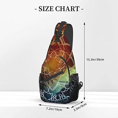 ASYG Mandala Flower Sling Bag Crossbody One Size, Flower-e003