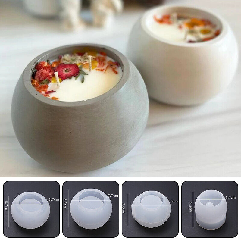 Round Silicone Mold Flower Pot Concrete Storage Box Mould Home Decor Epoxy Resin
