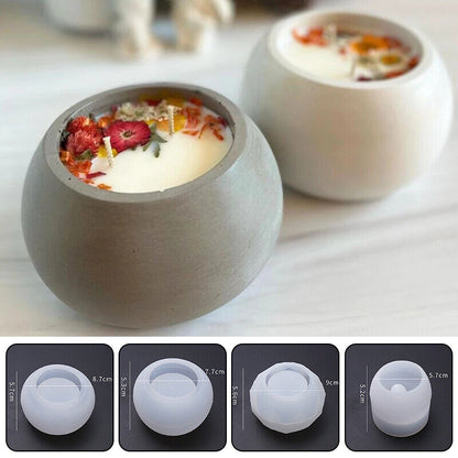 Round Silicone Mold Flower Pot Concrete Storage Box Mould Home Decor Epoxy Resin