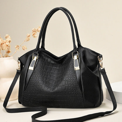 Womens PU Leather Handbags Top Handle Satchel Crossbody Shoulder Bag Tote Purse