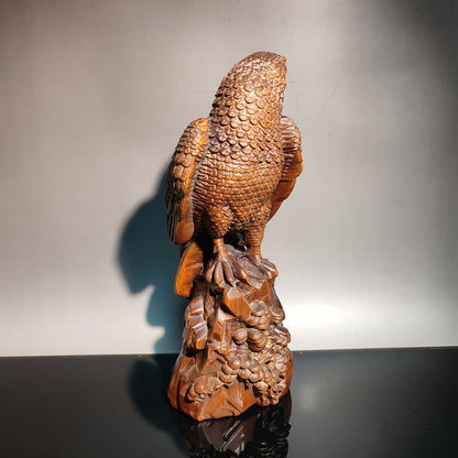 fierce hawk statue eagle bird Animal figurines sculpture chinese wood carving