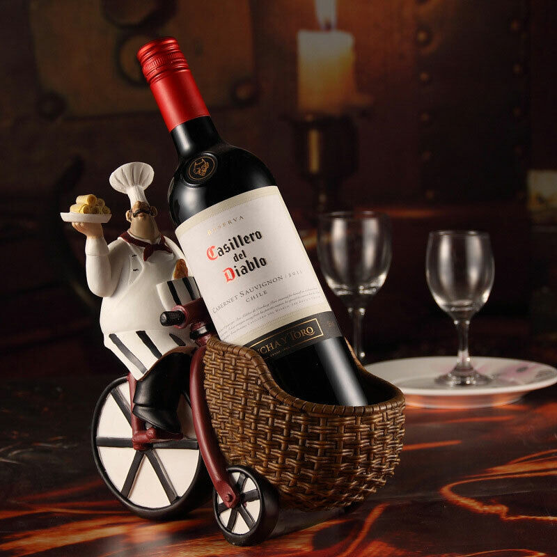 Chef Wine Rack Wine Stand Wine Bottle Holder Home Hotel Wine Display Shelf Resin