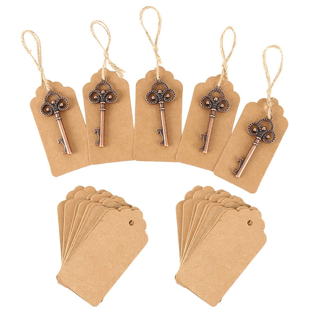 Key Bottle Opener Keychain 50Pcs Metal Kraft Wine Beer Wedding Favors Gift 6.8cm