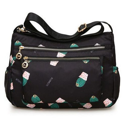 Shoulder Bag Rural Style Printing Leisure Travelling Bag Waterproof Oxford Purse