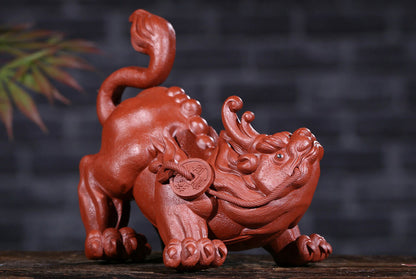 Chinese Yixing Handmade Zisha DaHongPao Clay WangYuePiXiu tea Pet Gongfu Tea Pet