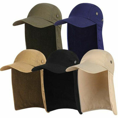 Outdoor Unisex Hiking Cap Quick Dry Sun Visor Hat Sun Protection Neck Flap Cover